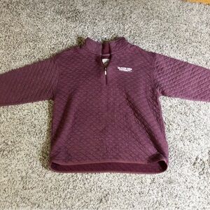 Quarter-Zip Quilted Pullover Sweater - Maroon